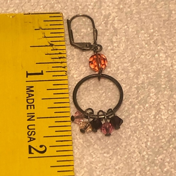 Antique Look Dangling Beaded Circle Earrings - Picture 4 of 5